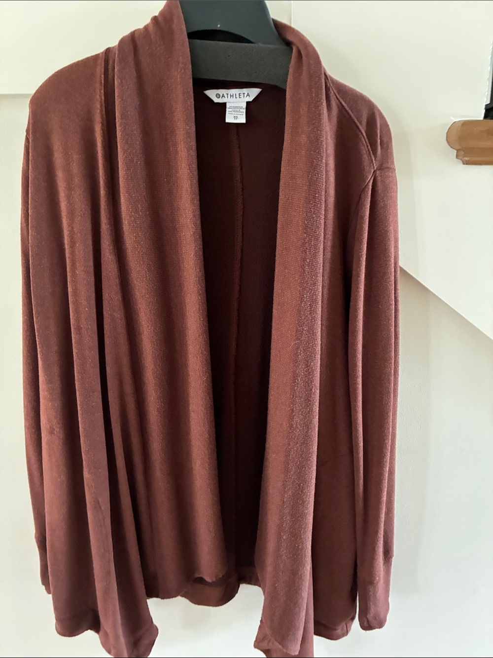 Athleta Women's Rust Brown Open-Front Cardigan
